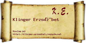 Klinger Erzsébet névjegykártya