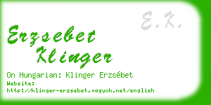 erzsebet klinger business card