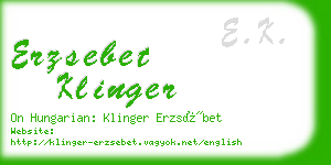 erzsebet klinger business card